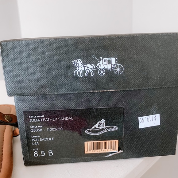 Coach Julia Leather Sandals Size 8.5 - Picture 4 of 4